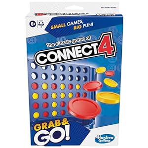Hasbro Gaming Connect 4 Travel Board Game, Travel Games for Kids, 2 Player Portable Strategy Fun, Grab and Go, Ages 6+