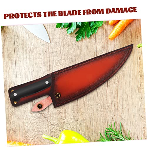 Protège lame couteau cuisine set de chef 3 pièces ABOOFAN étui cuir régénéré - 8