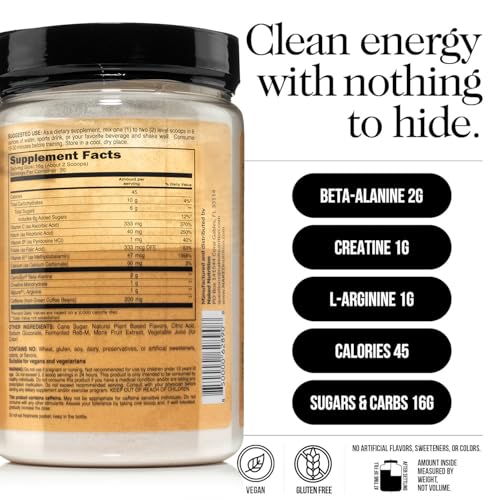 Image of NAKED Citrus Energy - Citrus Flavored Clean Pre Workout Supplement for Men and Women, NSF Certified, Vegan Friendly, No Added Sweeteners, Colors Or Flavors - 30 Servings