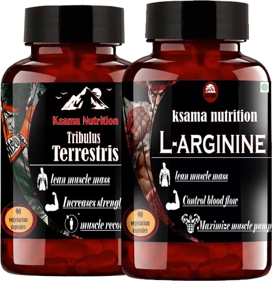 Ksama Nutrition L-Arginine, Supports Nitric Oxide & Tribulus Gokshura Pure Extract (180 Veg Capsules) Pack Of 2 (B0C3XKZXY2) Amazon Price History, Amazon Price Tracker