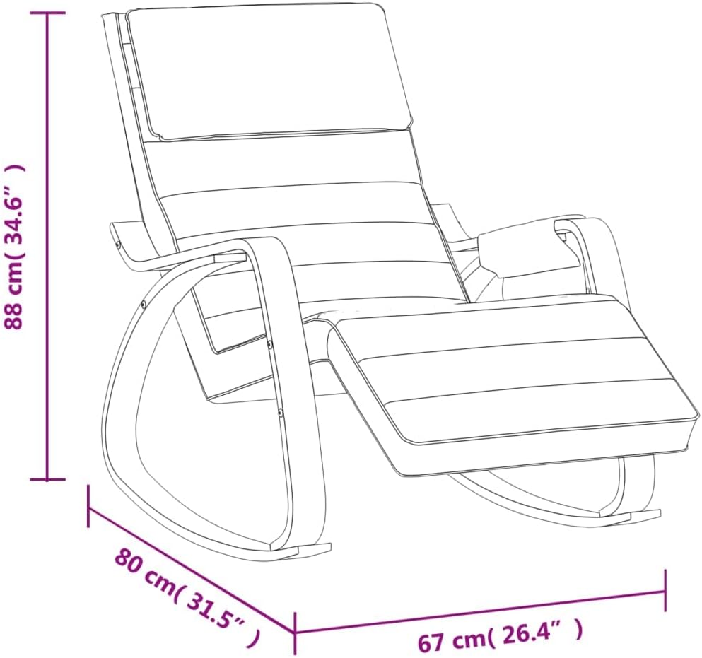Modern Rocking Chair for Living Room, Comfortable Nursery Glider with Padded Armrests, Sturdy Birch Wood Frame, Breathable Fabric Seat for Bedroom, Light Gray