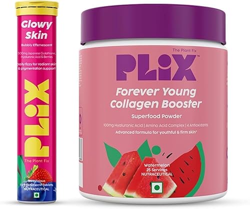 Beauty Glow Combo Glutathione 15 Effervescent Tablets And Collagen Builder Powder (200G) Combo For Youthful And Glowy Skin