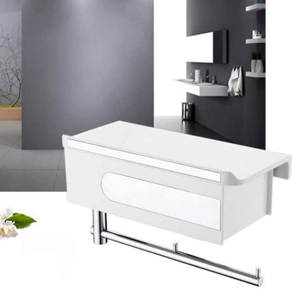 Stały uchwyt na papier toaletowy, Toilet Paper Holder ABS And Copper Alloy Wall Mount With Shelf For Phone Tablet Glasses