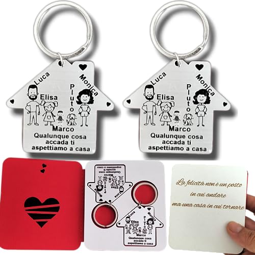 Portachiavi Casa Per Coppie Con Biglietto Auguri E Sacchetto Velluto - Regalo Inaugurazione Casa - Foto 6
