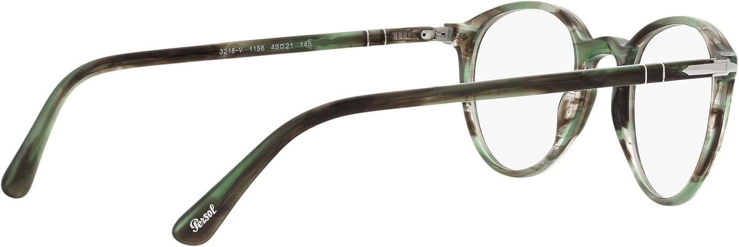 Persol PO3218V Round Prescription Eyewear Frames Striped Green/Demo Lens 49 Millimeters image 9 of 12 B0BD8HV3KT