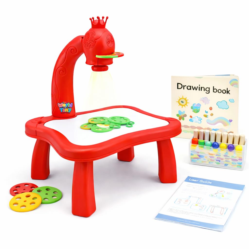 WORLD OF TINY WOT™ Kids Drawing Table Projector Toy | Educational Tracing Board with Light, Music, Projection Slides & Sketch Pens for Creative Learning (Multicolor, 3+ Years)-image-16