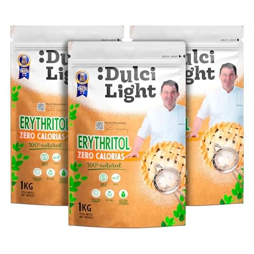 Sötningsmedel Erythritol 3kg 100% Naturligt 0 Kalorier DulciLight | Sockersubstitut | +5 Gratis Påsar Med Brunt Sötningsmedel | Perfekt för Keto-diet | DulciLight gör ditt liv sötare