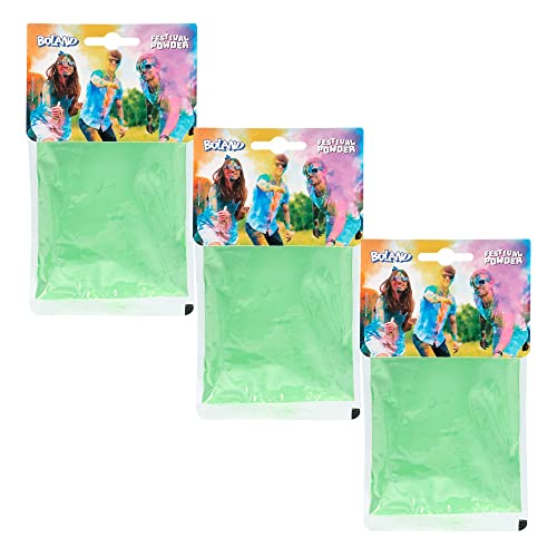 Boland   Festival Powder, set de 3 polvos Holi de colores, accesorio para CSD o fiesta temática