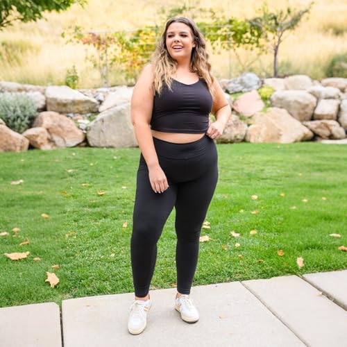 MOREFEEL Plus Size Leggings for Women-Stretchy X-Large-4X Tummy Control High Waist Spandex Workout Black Yoga Pants2