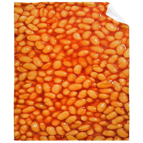 Baked Beans Food Throw Blanket - ?Super Soft Flannel Fleece Blanket for Gifts,Bedding Quilt Home Decor for Couch Sofa Bed All Season 40