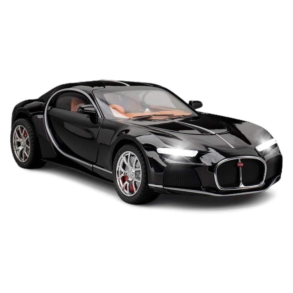 1:24 Bugatti Atlantic Diecast Metal Model Sound Light Pull Back Toy Collectible