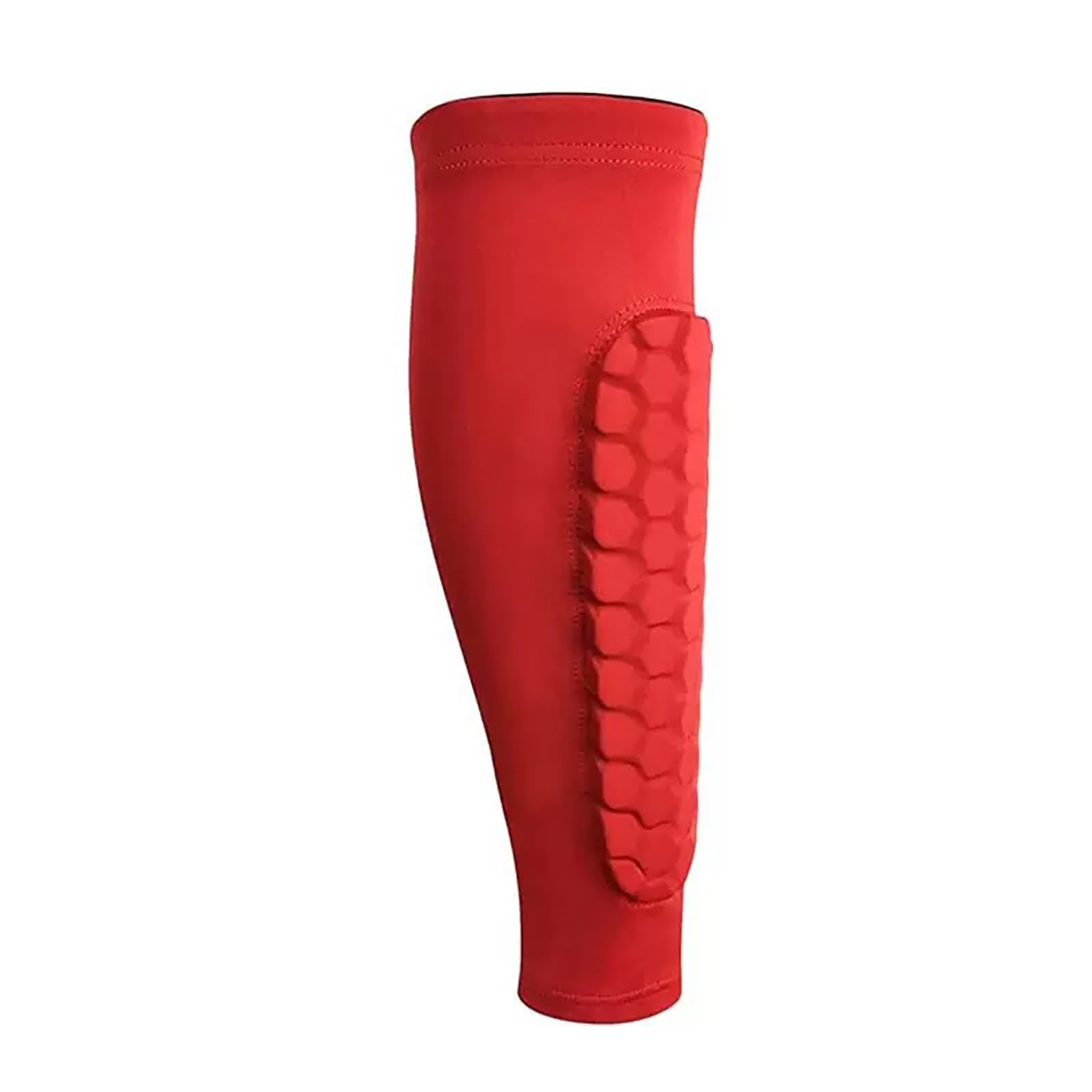 Football Shin Guard Socks Sleeves, S-XL Nylon Shin Pad Socks, Anti-Slip Silicone Shin Guards for Football Ski Training (Red, S)