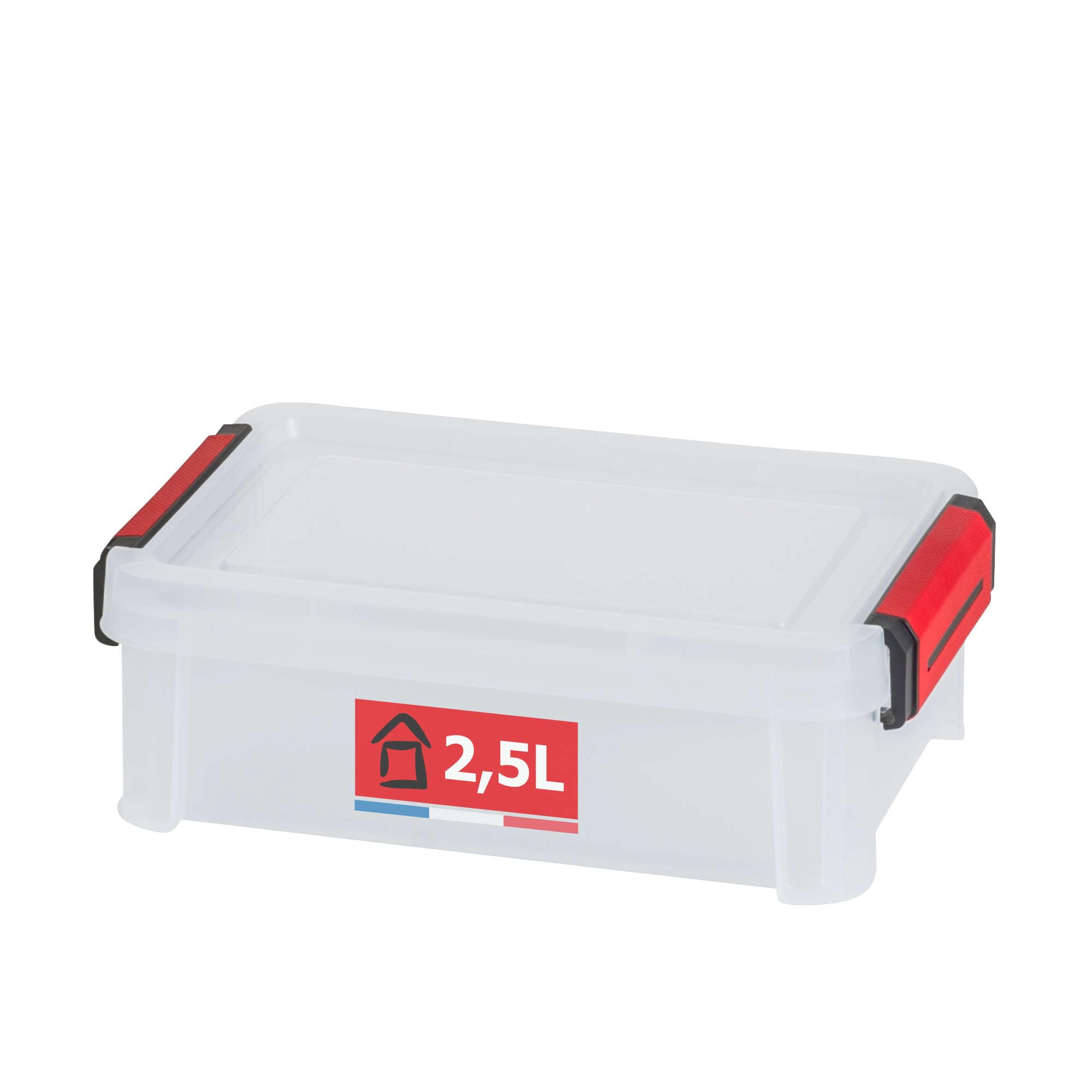 Sundis Clip'N Store, scatola di plastica trasparente da 2,5L, rinforzata con coperchio a clip, adatte al contatto alimentare, pareti diritte, impilabili e combinabili