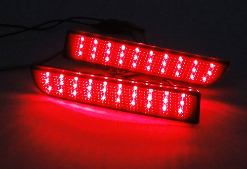 Ledin Black Smoked Lens Led Bumper Reflector Tail Brake Light Mitsubishi Lancer Evo X #TOP4