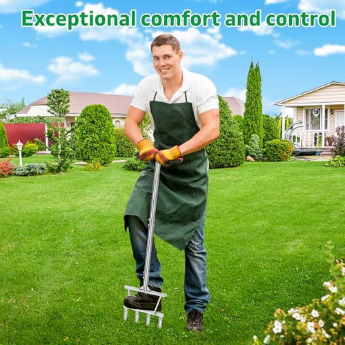 Aerador manual para césped con 4 púas huecas miniatura 7