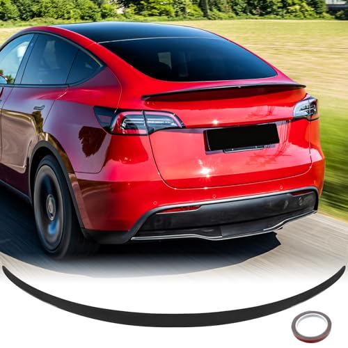 ABS Rear Spoier with Tape for 2020 2021 2022 2023 2024 Tesla Model Y Spoiler Rear Wing OEM Rear Trunk Lip Factory Accessories Glossy Black