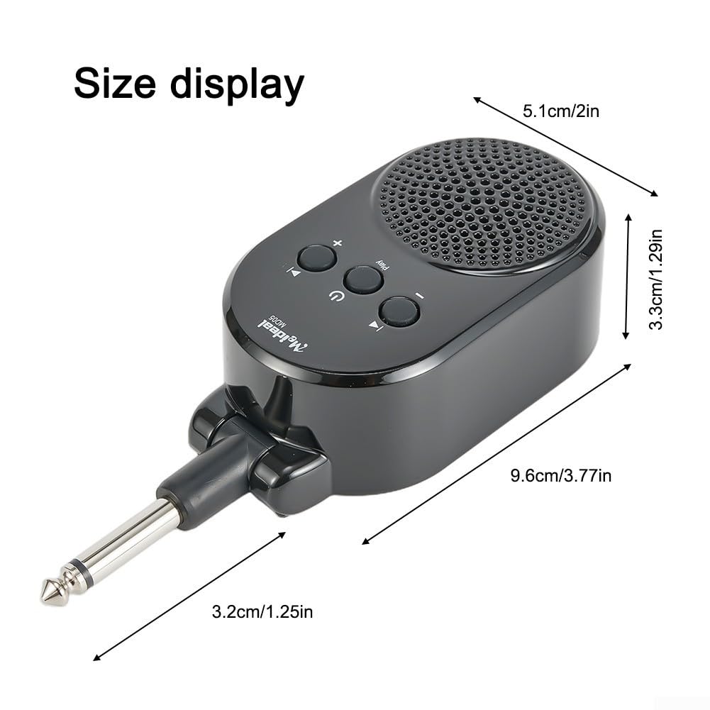 Wiederaufladbarer Gitarrenverstärker, tragbarer Mini-Gitarrenverstärker, AMP 6,35 mm Stecker, USB wiederaufladbar für E-Gitarre, Bass