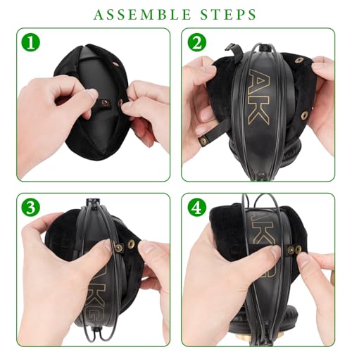 Geekria Velour Headband Almohadilla de Alivio de Presión Compatible con AKG K701, Sony MDR-7506, AUNE AR5000, HIFIMAN Arya, Lightspeed Zulu 3 y Lightspeed Sierra, Auriculares Bose A20 X A10 (Negro) miniatura 4