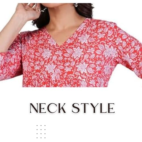 Image of Women's Regular Fit Printed Tunic Top with 3 /4 Sleeves and V Nack Long Length | Short Kurta for Women