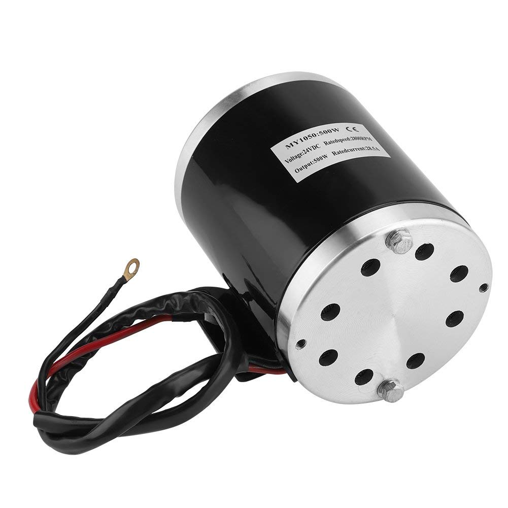 Motore DC a Magneti Permanenti 500W 24V, Motoriduttore Elettrico Reversibile Silenzioso con Staffa per Generatore Fai-da-Te Alta Velocità