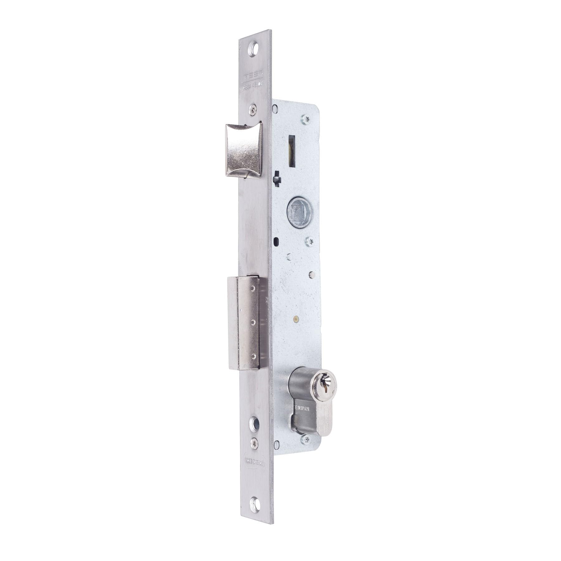 Tesa Assa Abloy Cerradura embutida Cerradura embutida 221038AI Monopunto de palanca deslizante para perfiles metálicos