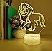 Produktbild LED 3D Fernbedienung Nachtlicht Acryl USB Cartoon Löwe 16 Farbwechsel Grafik Tier 3D Illusion Lampe Touch LED Nachtlicht Kind Schlaf Dekor Weihnachtsgeschenke Lampe