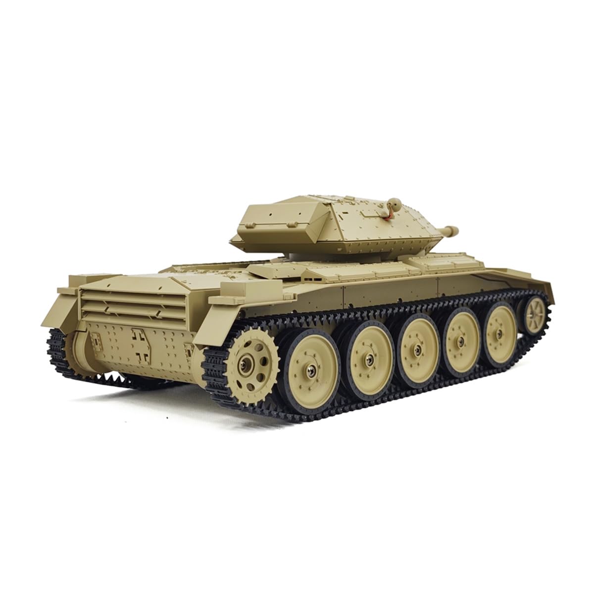 Czołg RC w skali 1/16, 2,4 g brytyjski krzyżowiec RC model wojskowy czołg z systemem dźwięku/światła/dymu, bitwa na podczerwień, symulacja odrzutu, prezent dla miłośników wojskowych pojazdów