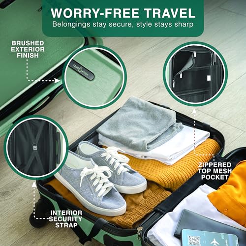 Image of 24 Inch Luggage with Spinner Wheels, Hard Shell Suitcase with TSA Locks for Luggage, Travel Large Suitcase, Expandable Hard Shell Suitcases, Sage Green