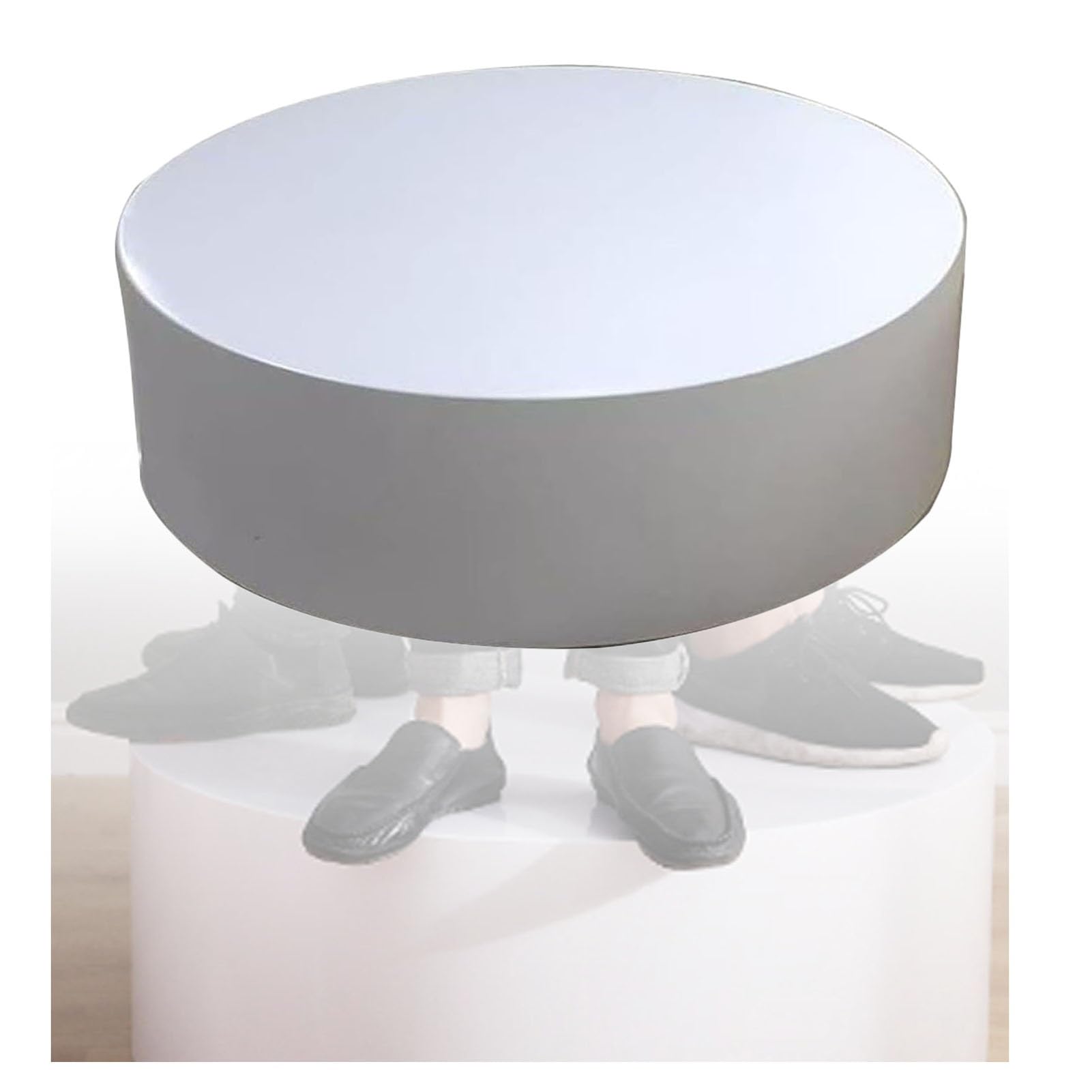 Pedestal de exhibición Redondo Blanco para Tiendas de Novias, decoración del hogar y Tiendas de Ropa - Base de Plataforma elevadora de Tablero de Densidad de 40 x 20 cm, Elegante Pedestal de