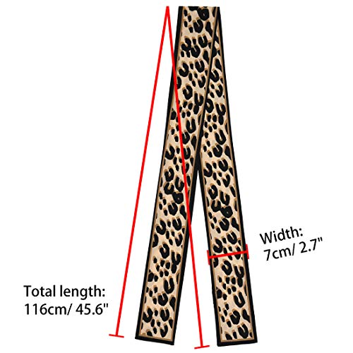 Allegra K Leopard Ribbon Long Narrow Skinny Scarf for Women Hairband Waistband Belt Bag Handle Accessory3