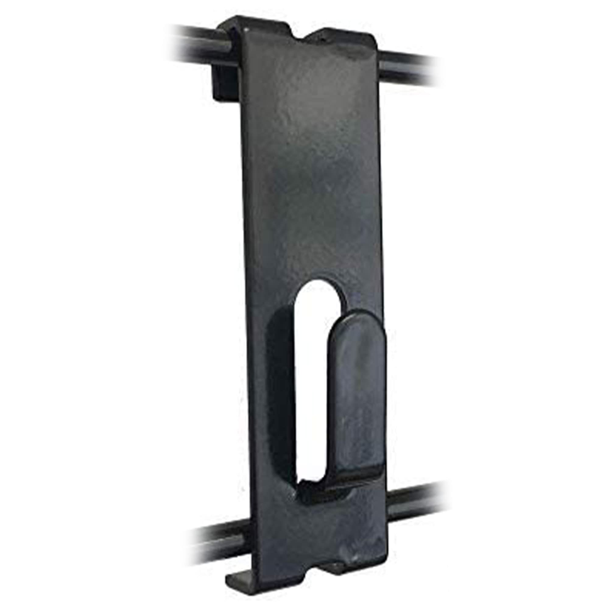 Only Hangers Gridwall Durable Metal Photo Frame Utility Notch Display Hook Hanger for On Center Grid Panel Display, Black (25 Pack)