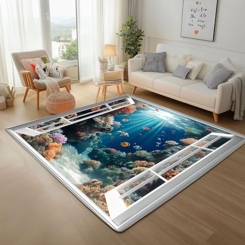 Tapis lavable en machine poisson corail pour sécuriser la chambre d'enfant - 2