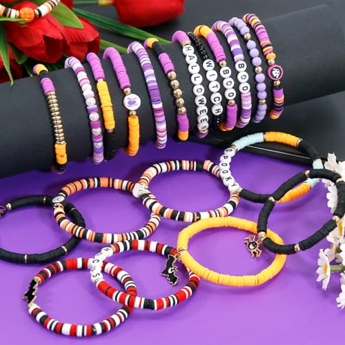 40Pcs Stackable Friendship Bracelets Set, Boho Stretch Bracelets for Women, Elastic Layering Bracelet Bulk for Jewelry Gift Party Favors Supplies4