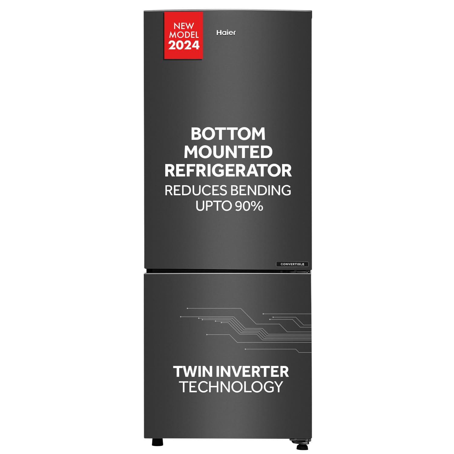 Haier 237 L, 3 Star, 8 In 1 Convertible, Twin Inverter Technology, Frost Free Double Door Bottom Mount Refrigerator (HEB-243GB-P, GE Black, 2024 Model) (B0CHFM8N75) Amazon Price History, Amazon Price Tracker