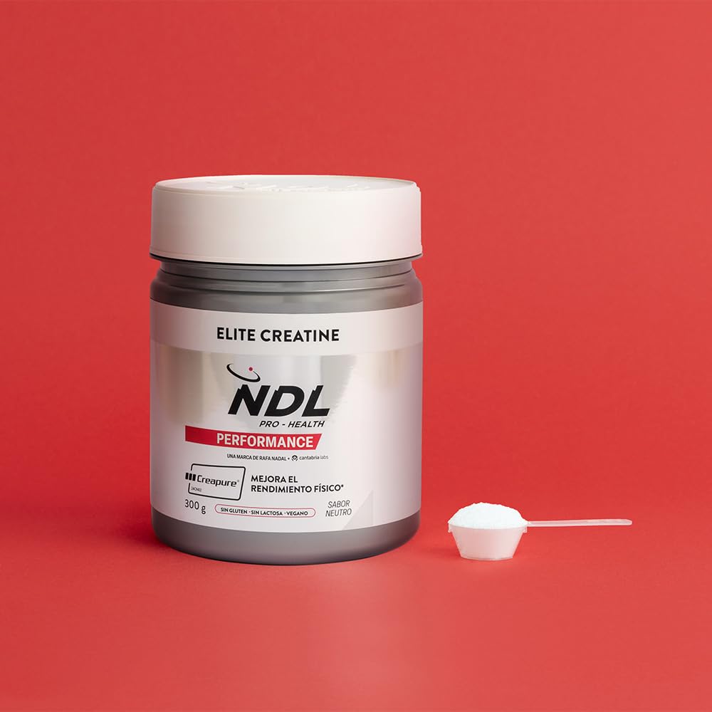 NDL Pro-Health Creatina CREAPURE monohidratada | Para Fuerza, Energía y Recuperación Muscular | Creatina pura en polvo sin aditivos | Sin sabor | 100 dosis | Una marca de Rafa Nadal & Cantabria Labs