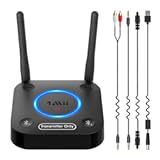 1Mii B06TX Bluetooth 5.2 Transmitter for TV to Wireless Headphone/Speaker, Bluetooth Adapter for TV w/Volume Control, AUX/RCA/Optical/Coaxial Audio Inputs, Plug n Play, aptX Low Latency & HD