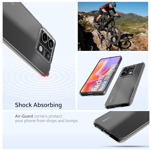 Image of KAPAVER Hybrid Crystal Clear Back Cover Case for Redmi Note 13 Pro | Protective Shockproof Hard PC Soft Flexible TPU Cover