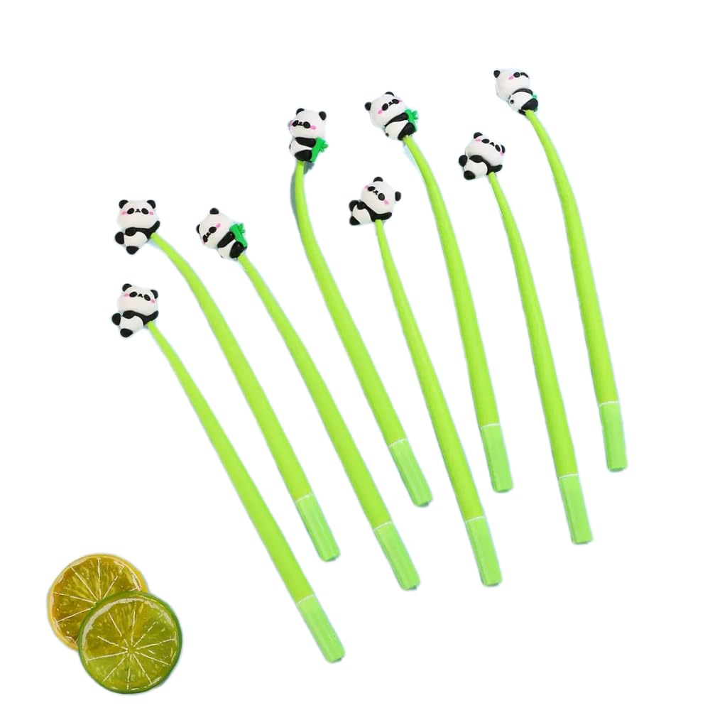 TXDAMAI Panda Shaped Gel Pens, 6 Pieces, 0.5 mm, Children's Novelty Pens Funny Ballpoint Pens for Student Family School Office, Imprint