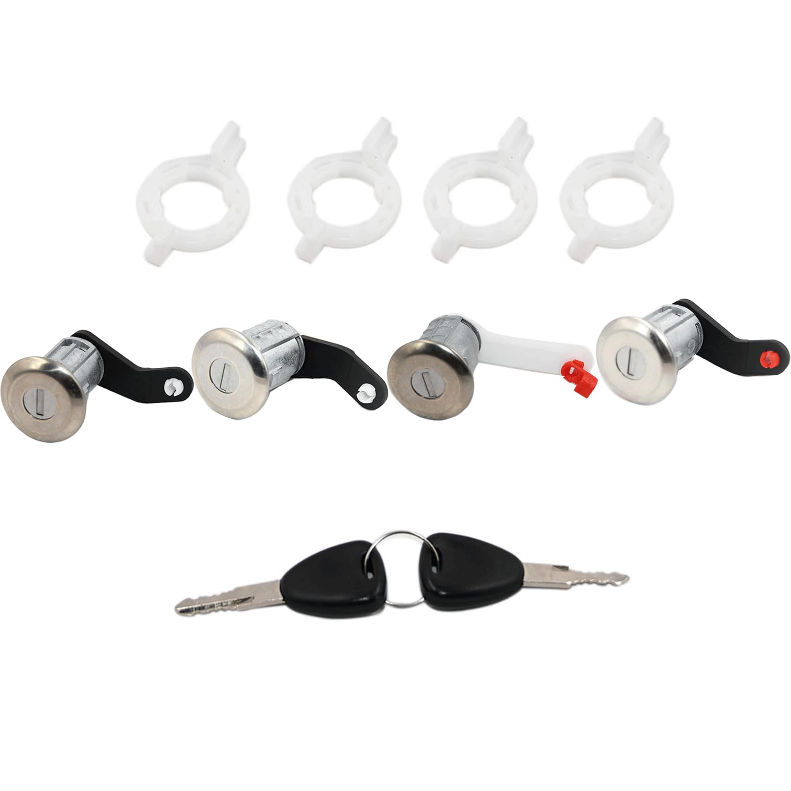 4 Serratura + 2 Cilindro Serrature a Cilindro Cilindri di chiusura delle porte dell'auto Compatibile con Renault Master 2 Mascotte Opel Movano 2 Nissan Interstar 1998-2009 7701470952 (4 pezzi)