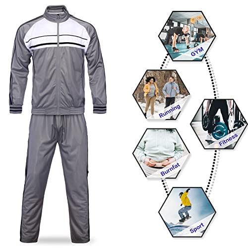 Men's Tracksuits 2 Piece Sweatsuits for Men Set Casual Athletic Jogging Warm Full Zip Sweat Suits with Pockets3