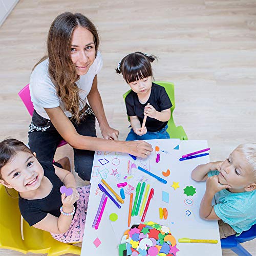 1035 Pcs 15 Colors 3 Sizes 22 Shape Bulk Foam Stickers Self-Adhesive Foam Geometry Shapes Stickers Assortment Craft Supplies for Kids Classroom Art Crafts Projects Collages Mosaics Math Activities - Image 7