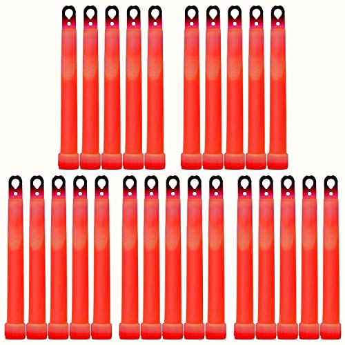 25 Knicklichter ROT | 45 Minuten intensivst |150 x 15 mm | Ultra High Power | incl. Sicherheitskordeln