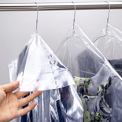 Hangerworld 50 Clear 45Inch Dry Cleaning Laundry Polythylene Garment Clothes Cover Protector Bags 80 Gauge #TOP3