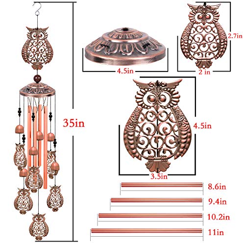 Solawindchime Owl Wind Chimes Outdoor, Owl Memorial Wind Chime, Owl Gift Wind Chimes, Owl Wind Bell, Owl Gifts For Women, Wind Chime For Home, Garden, Indoor, Outdoor Decoration, Garden Owl Wind Chime #TOP2