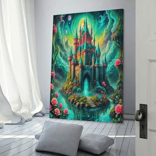 Décoration murale château du rêve avec impression sur toile grand format 24x36inch pour maison