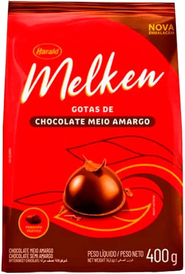 Chocolate em Gotas Meio Amargo Melken 400Gr - Harald