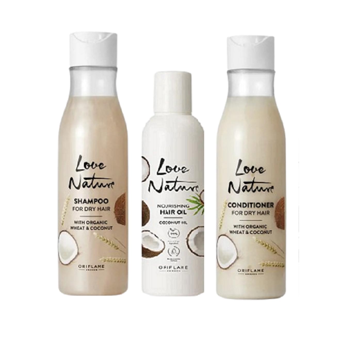Love Nature Shampoo Conditioner and Hair oill For Dry Hair with Organic Wheat & Coconut (Combo)-picture-11