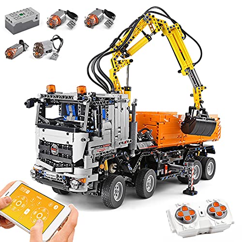 XJJY Technologie pneumatisches LKW-Modell, 2819 Teile große Moc-Terminal-Bausteine, mit Fernbedienung und Motoren…
