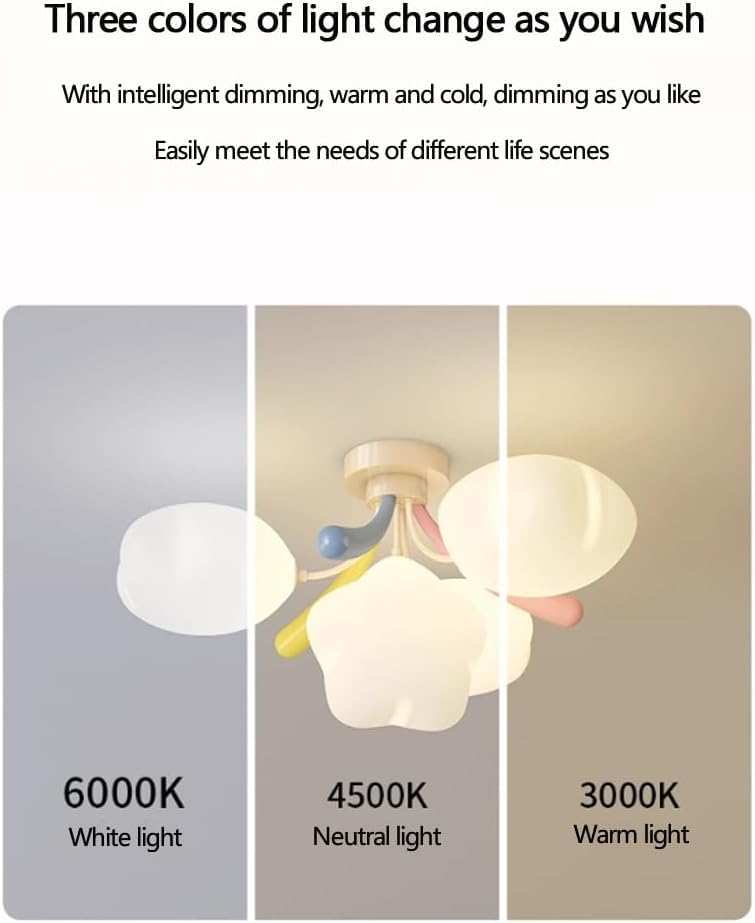 Plafonnier chambre d'enfant 48W dimmable moderne à LED crème