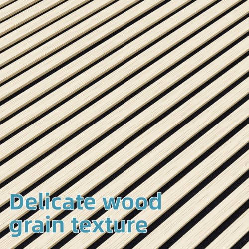 Image of Wood Slat Acoustic Wall Panels, Yellow Oak, 2 Pack, 47.2 x 23.6 in